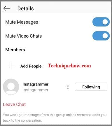 How to leave an instagram group chat
